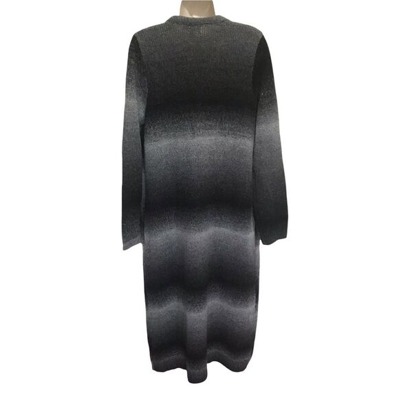 Joseph A Gray Ombré Stripe Long Line Cardigan Sz M - Picture 10 of 11